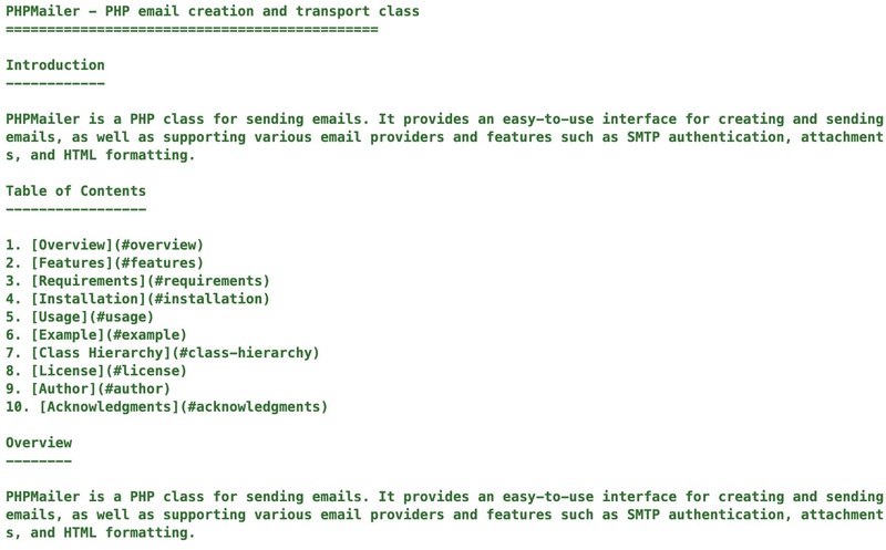 Auto Doc - PhpMailer